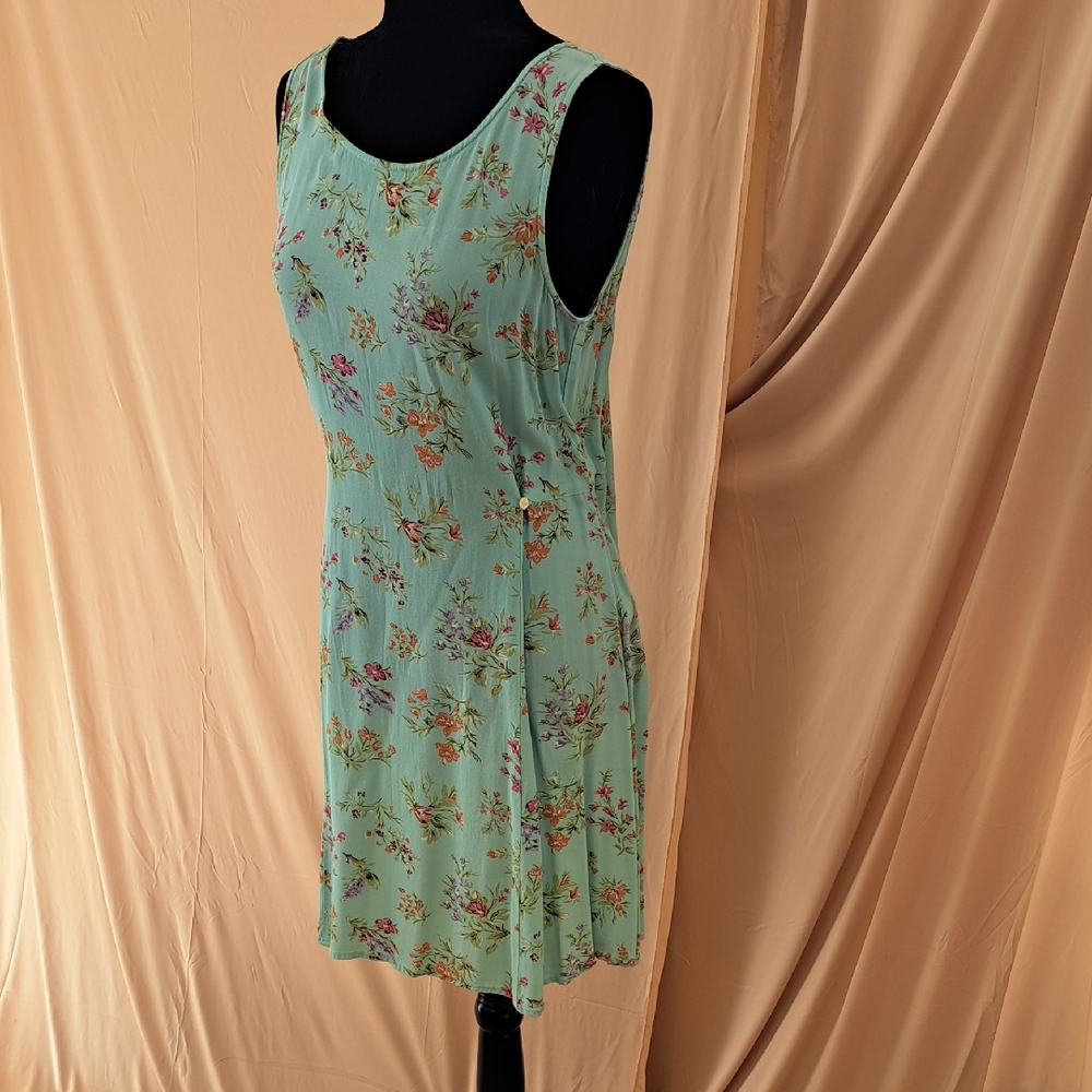 Eddie Bauer Blue Floral Mini Dress Sz M